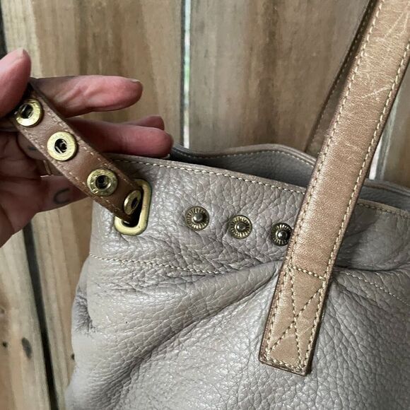 Vintage 70s LIZ CLAIBORNE Pebble Leather Slouchy Shoulder Bag Big Tote - Picture 3 of 11
